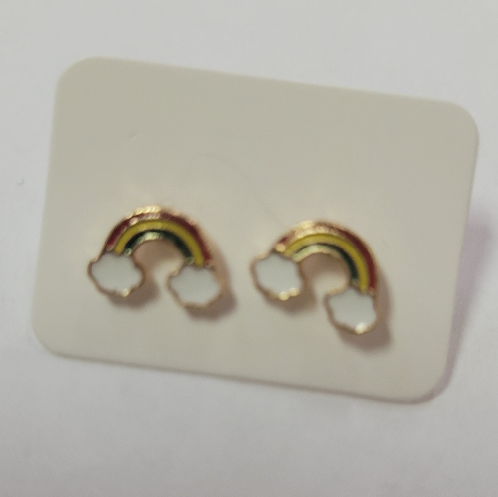 Rainbow Cloud Stud Earrings
